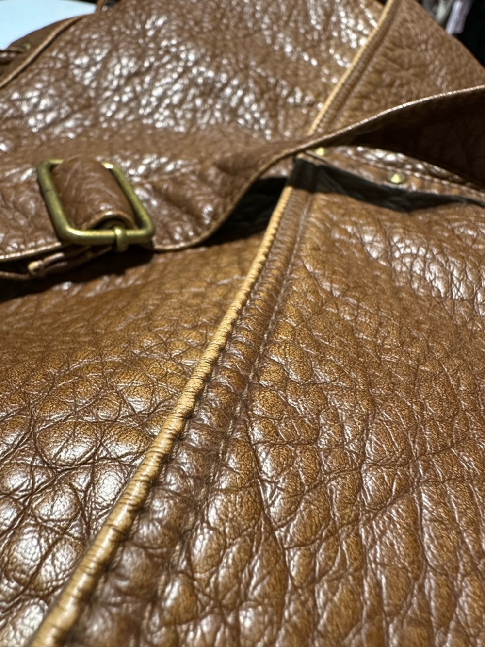 AEROPOSTALE Slouchy Boho Drawstring Bucket Bag Brown Textured - Picture 5 of 7